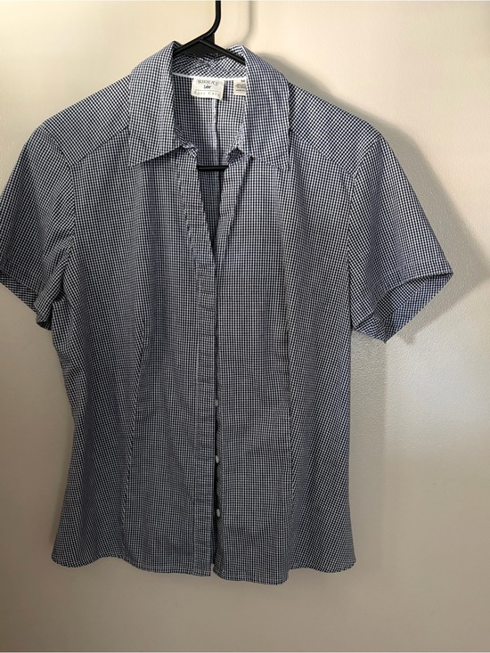 Riders by Lee Tops - Riders by Lee Black and White Gingham Short Sleeve Button-Down Shirt